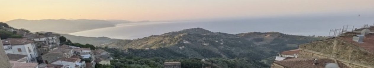 Dusk over the Cilento coast from Pollica