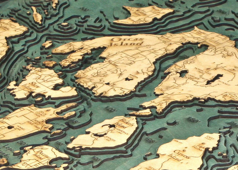 Relief map of the San Juan Islands